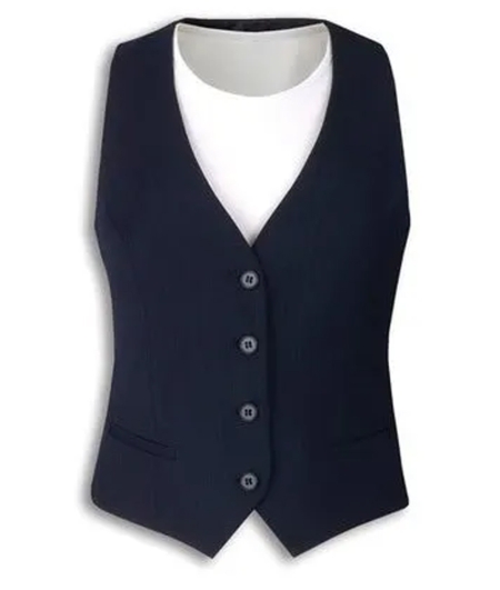 Sleeve Less Black Ladies Cotton Formal Waistcoat