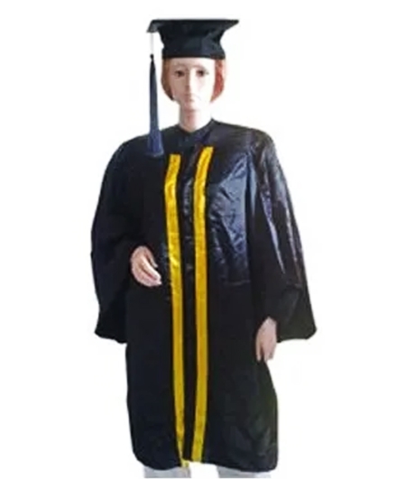 Polyester Black and Yellow Graduation Academic Apparel